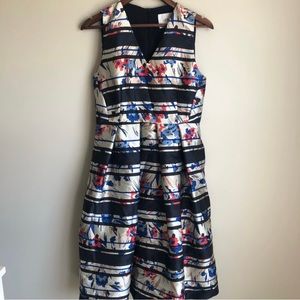 EUC L.k. Bennett Women's Liandra Floral Poppy Print Fit & Flare Sleeveless Dress